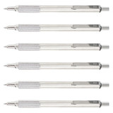 Zebra Pen Pen,Ballpnt,F-701,Rt,0.7,Bk,PK6 29411BX