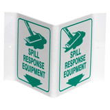 Brady Spill Station Sign,8"X8",Acrylic V1SR03A