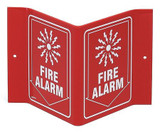 Brady Fire Alarm Sign,6X9",WHT/R,Fire ALM V1FL15A