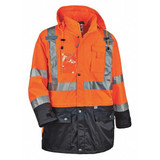 Glowear by Ergodyne Outer Shell Hi-Vis Jacket,Orange,3XL 8386