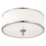 Nuvo Flush Fixture,3L,Pleated Fabric Br Nkl 60-4741