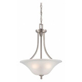 Nuvo Pendant Fixture,3L,Frost Glass,Br Nkl 60-4147