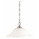 Nuvo Hanging Dome Fixture,1L,Wht Glass,Br N 60-1829
