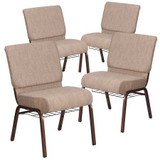 Flash Furniture Beige Fabric Church Chair,PK4 4-FD-CH0221-4-CV-BGE1-BAS-GG