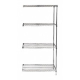 Quantum Storage Systems Shelving Add On Unit,Chrome,24 In. D AD54-2472C