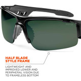 Ergodyne Safety Glasses,PZ,G15 Lens,Blk Frame DAGR-PZ