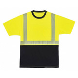 Ergodyne T-Shirt,SS,Black Bottom,HV,Lime,3X 8280BK