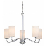 Nuvo Hanging Fixture,5L,White Glass,Nickel 60-5805