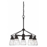 Nuvo Hanging Fixture,5L,Seeded Glass,Bnz 60-5545
