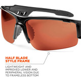 Ergodyne Safety Glasses,PZ,Copper Lens,Blk Frame DAGR-PZ