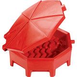 PIG Universal Poly Drum Funnel with Hinged Lid - Red DRM672-RD
