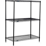 Nexel 3 Shelf Black Epoxy Wire Shelving Unit Starter 60""W x 24""D x 54""H