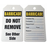 Sim Supply Barricade Tag,5 3/4in H,3 1/4in W,PK25  43Z353