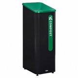 Rubbermaid Commercial Recycling Can,Square,15 gal,Black  2078991