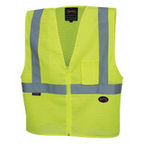 Pioneer Safety Vest,Mesh,Hi-Vis Yellow,4XL V1060360U-4XL