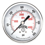 Winters Pressure Gauge,2-1/2" Dial Size,Black  PEM3413