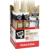 DAP Silicone Max 10 Oz. Almond Premium Kitchen, Bath & Plumbing 100% Silicone Sealant