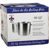 Fleur De Lis 80 Qt. Aluminum Stockpot, with 60 Qt. Strainer Basket