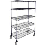 Nexel 5 Shelf Truck Nexelon 60""W x 14""D x 60""H Polyurethane Swivel Casters