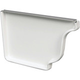 Amerimax 4 In. Galvanized White Right Gutter End Cap