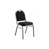 National Public Seating Stacking Chair,Steel,Black/Silvervein  9260-SV