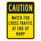 Lyle Watch For Cross Traffic Sign,18" x 12" T1-1377-EG_12x18