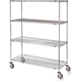 Metro Stainless Steel Wire Shelf Truck w/4 Shelves 1200 lb. Capacity 48""L x 24"