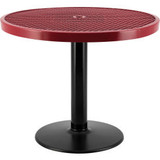 Global Industrial 36"" Round Outdoor Caf Table 29""H Expanded Metal Red