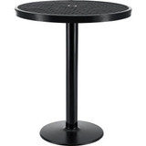 Global Industrial 36"" Round Outdoor Bar Height Table 42""H Expanded Metal Black