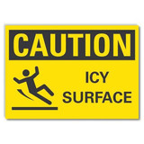 Lyle Icy Conditions Caution Rflctv Lbl,7x10in  LCU3-0138-RD_10x7