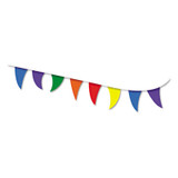 COSCO Strung Flags, Pennant, 30 ft, Assorted Bright Colors 098182