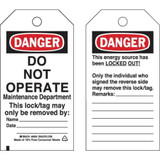 Brady Danger Tag,5-3/4 x 3 In,OSHA,3/8 In,PK25 66054