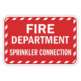 Lyle Rflctv Fire Connection Sign,12x18in,Alum T1-1821-EG_18x12
