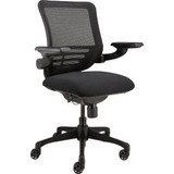 Interion Mesh Chair with Adjustable Flip Arms & Mid Back Fabric Black