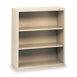 Tennsco Welded Steel Bookcase,40in,3 Shelf,Putty  B-42CP