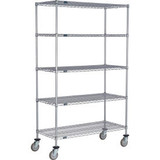 Nexel 5 Shelf Truck Nexelate 48""W x 21""D x 60""H Polyurethane Swivel Casters