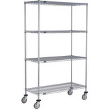 Nexel 4 Shelf Truck Nexelate 48""W x 36""D x 60""H Polyurethane Swivel Casters