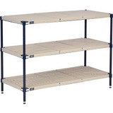 Nexel Nexelite 3 Shelf Vented Plastic Mat Shelving Unit Starter 42""W x 24""D x