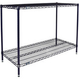 Nexel 2 Shelf Nexelon Blue Wire Shelving Unit Starter 48""W x 18""D x 34""H