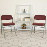 Flash Furniture Burgundy Fabric Folding Chair,PK2 2-AW-MC320AF-BG-GG