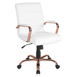 Flash Furniture Executive Swivel Office Chair GO-2286M-WH-RSGLD-GG