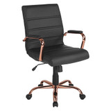 Flash Furniture Executive Swivel Office Chair GO-2286M-BK-RSGLD-GG