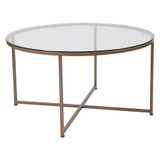 Flash Furniture Coffee Table,Glass with Black Legs NAN-JH-1786CT-GG