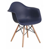 Flash Furniture Chair,Plastic,Wood,Navy,Alonza Series FH-132-DPP-NY-GG
