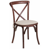 Flash Furniture Chair,Cross Back,Mahogany Wood XU-X-MAH-NTC-GG