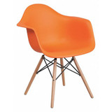 Flash Furniture Chair,Plastic,Wood,Alonza Series,Orange FH-132-DPP-OR-GG