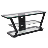 Flash Furniture TV Stand,Glass,Black Metal Frame NAN-JH-1760-GG