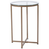 Flash Furniture End Table,Glass,Matte Gold Frame NAN-JH-1786ET-GG