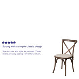 Flash Furniture Cross Back Chair,Early American,Cushion XU-X-EA-NTC-GG