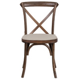 Flash Furniture Cross Back Chair,Early American,Cushion XU-X-EA-NTC-GG